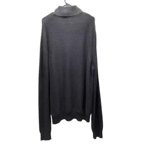 Calvin Klein Jeans Men's XL Sweater Dark Gray Half Zip Mock Neck CK Logo Zipper - Picture 7 of 14